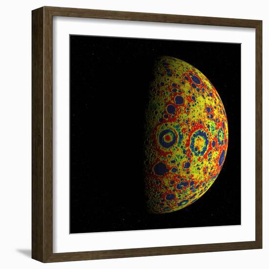 The Grail Free-Air Gravity Map of the Moon-null-Framed Photographic Print