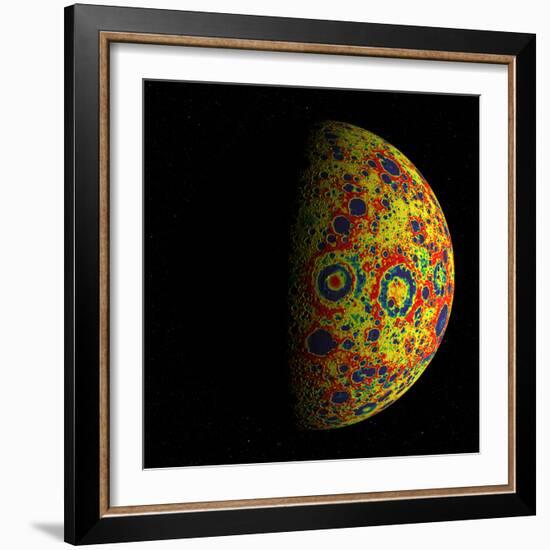 The Grail Free-Air Gravity Map of the Moon-null-Framed Photographic Print