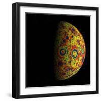 The Grail Free-Air Gravity Map of the Moon-null-Framed Photographic Print