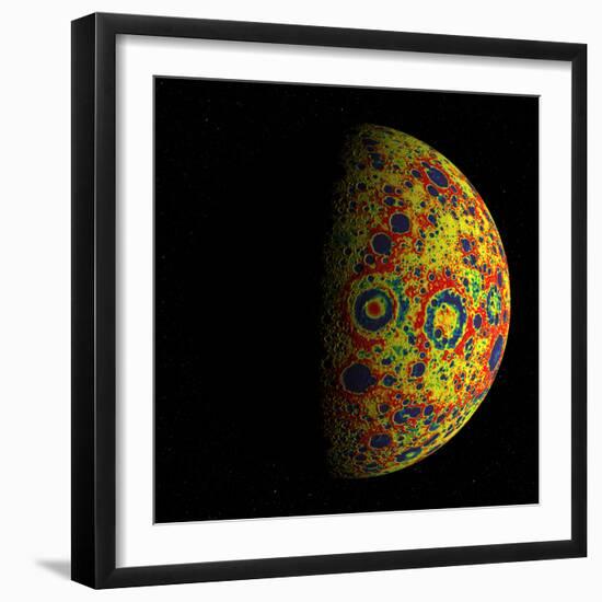 The Grail Free-Air Gravity Map of the Moon-null-Framed Photographic Print