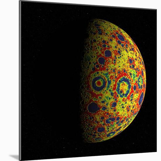 The Grail Free-Air Gravity Map of the Moon-null-Mounted Photographic Print