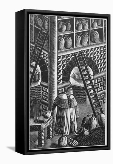 The Grain Store, from 'The Famous Tragedy of the Rich Jew of Malta', Written by Christopher Marlowe-Eric Ravilious-Framed Stretched Canvas