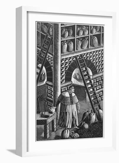 The Grain Store, from 'The Famous Tragedy of the Rich Jew of Malta', Written by Christopher Marlowe-Eric Ravilious-Framed Giclee Print