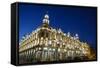 The Gran Teatro (Grand Theater) Illuminated at Night, Havana, Cuba, West Indies, Caribbean-Yadid Levy-Framed Stretched Canvas