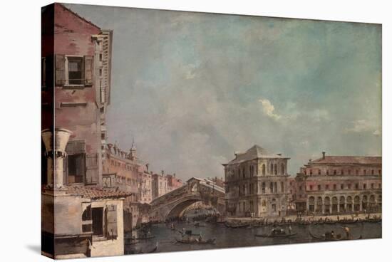 The Grand Canal above the Rialto, c.1760-Francesco Guardi-Stretched Canvas