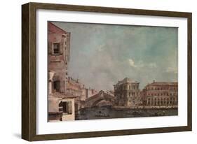 The Grand Canal above the Rialto, c.1760-Francesco Guardi-Framed Giclee Print