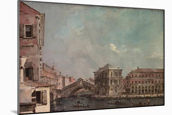 The Grand Canal above the Rialto, c.1760-Francesco Guardi-Mounted Giclee Print