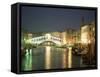 The Grand Canal and Rialto Bridge at Dusk, Venice, Unesco World Heritage Site, Veneto, Italy-Sergio Pitamitz-Framed Stretched Canvas