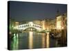 The Grand Canal and Rialto Bridge at Dusk, Venice, Unesco World Heritage Site, Veneto, Italy-Sergio Pitamitz-Stretched Canvas