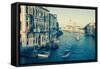 The Grand Canal and the Domed Santa Maria Della Salute, Venice, Veneto, Italy, Europe-Amanda Hall-Framed Stretched Canvas