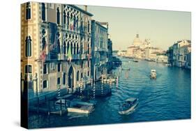 The Grand Canal and the Domed Santa Maria Della Salute, Venice, Veneto, Italy, Europe-Amanda Hall-Stretched Canvas