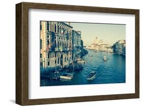 The Grand Canal and the Domed Santa Maria Della Salute, Venice, Veneto, Italy, Europe-Amanda Hall-Framed Photographic Print