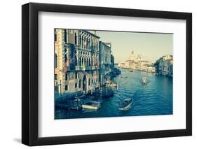 The Grand Canal and the Domed Santa Maria Della Salute, Venice, Veneto, Italy, Europe-Amanda Hall-Framed Photographic Print