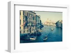 The Grand Canal and the Domed Santa Maria Della Salute, Venice, Veneto, Italy, Europe-Amanda Hall-Framed Photographic Print