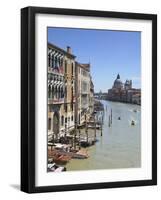 The Grand Canal and the Domed Santa Maria Della Salute, Venice, Veneto, Italy-Amanda Hall-Framed Photographic Print