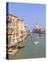 The Grand Canal and the Domed Santa Maria Della Salute, Venice, Veneto, Italy-Amanda Hall-Stretched Canvas