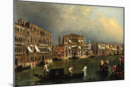 The Grand Canal at the [Rio di] Ca’ Foscari, c.1740-1743-Michele Marieschi-Mounted Giclee Print