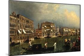 The Grand Canal at the [Rio di] Ca’ Foscari, c.1740-1743-Michele Marieschi-Mounted Giclee Print