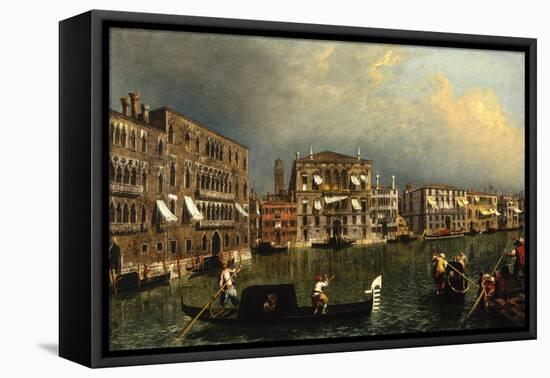 The Grand Canal at the [Rio di] Ca’ Foscari, c.1740-1743-Michele Marieschi-Framed Stretched Canvas