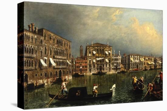 The Grand Canal at the [Rio di] Ca’ Foscari, c.1740-1743-Michele Marieschi-Stretched Canvas