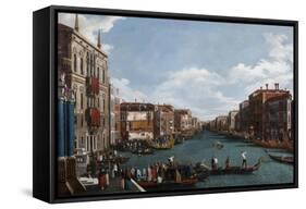 The Grand Canal at Venice-Canaletto-Framed Stretched Canvas