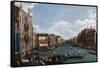 The Grand Canal at Venice-Canaletto-Framed Stretched Canvas