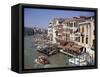 The Grand Canal from the Rialto Bridge, Venice, Veneto, Italy-Gavin Hellier-Framed Stretched Canvas