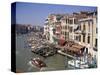 The Grand Canal from the Rialto Bridge, Venice, Veneto, Italy-Gavin Hellier-Stretched Canvas