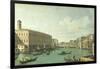 The Grand Canal from the Rialto Bridge-Canaletto-Framed Giclee Print