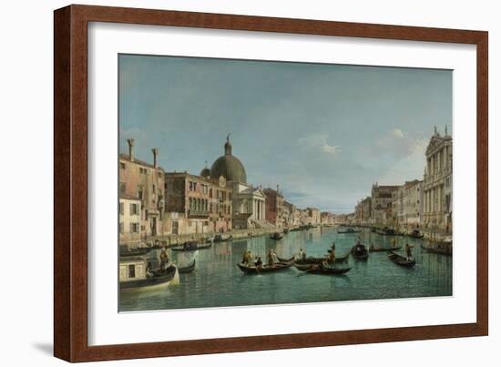 The Grand Canal in Venice with San Simeone Piccolo and the Scalzi Church, C. 1738-Canaletto-Framed Giclee Print