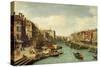 The Grand Canal Near the Rialto Bridge, Venice, C.1730-Canaletto-Stretched Canvas