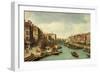 The Grand Canal Near the Rialto Bridge, Venice, C.1730-Canaletto-Framed Giclee Print