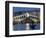 The Grand Canal, the Rialto Bridge and Gondolas at Night, Venice, Veneto, Italy-Christian Kober-Framed Photographic Print