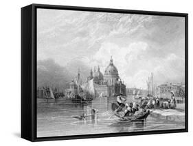 The Grand Canal, Venice, Engraved by J. Thomas, C.1829 (Engraving)-Charles Bentley-Framed Stretched Canvas