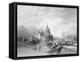 The Grand Canal, Venice, Engraved by J. Thomas, C.1829 (Engraving)-Charles Bentley-Framed Stretched Canvas