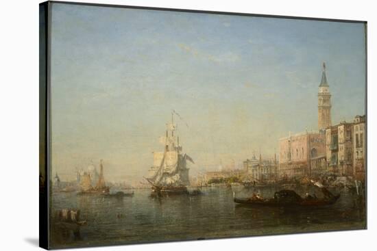 The Grand Canal, Venice (Frigate and Gondola, Basin of San Marco), C.1852 (Oil on Canvas)-Felix Ziem-Stretched Canvas