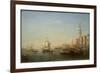 The Grand Canal, Venice (Frigate and Gondola, Basin of San Marco), C.1852 (Oil on Canvas)-Felix Ziem-Framed Giclee Print