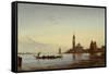 The Grand Canal, Venice (Gondola before San Giorgio), C.1865 (Oil on Panel)-Felix Ziem-Framed Stretched Canvas