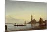 The Grand Canal, Venice (Gondola before San Giorgio), C.1865 (Oil on Panel)-Felix Ziem-Mounted Giclee Print