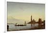 The Grand Canal, Venice (Gondola before San Giorgio), C.1865 (Oil on Panel)-Felix Ziem-Framed Giclee Print