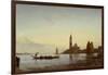 The Grand Canal, Venice (Gondola before San Giorgio), C.1865 (Oil on Panel)-Felix Ziem-Framed Giclee Print