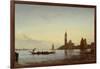 The Grand Canal, Venice (Gondola before San Giorgio), C.1865 (Oil on Panel)-Felix Ziem-Framed Giclee Print