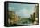 The Grand Canal Venice Looking East from the Campo Di San Vio-Canaletto-Framed Stretched Canvas