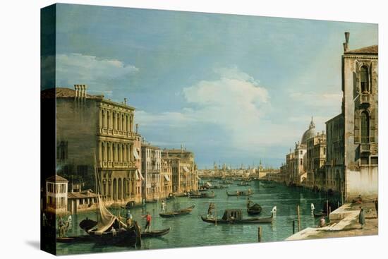 The Grand Canal Venice Looking East from the Campo Di San Vio-Canaletto-Stretched Canvas