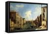 The Grand Canal, Venice, Looking East from the Campo Di San Vio-Canaletto-Framed Stretched Canvas