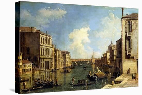 The Grand Canal, Venice, Looking East from the Campo Di San Vio-Canaletto-Stretched Canvas