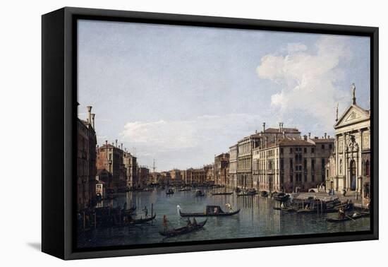 The Grand Canal, Venice, Looking South-East from San Stae to the Fabbriche Nuove Di Rialto-Canaletto-Framed Stretched Canvas