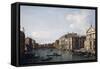 The Grand Canal, Venice, Looking South-East from San Stae to the Fabbriche Nuove Di Rialto-Canaletto-Framed Stretched Canvas