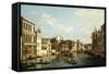 The Grand Canal, Venice, Looking Southwest from a Point Near the Rialto Bridge-Bernardo Bellotto-Framed Stretched Canvas