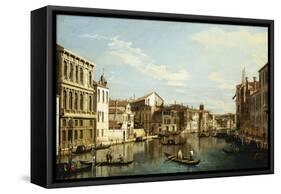 The Grand Canal, Venice, Looking Southwest from a Point Near the Rialto Bridge-Bernardo Bellotto-Framed Stretched Canvas